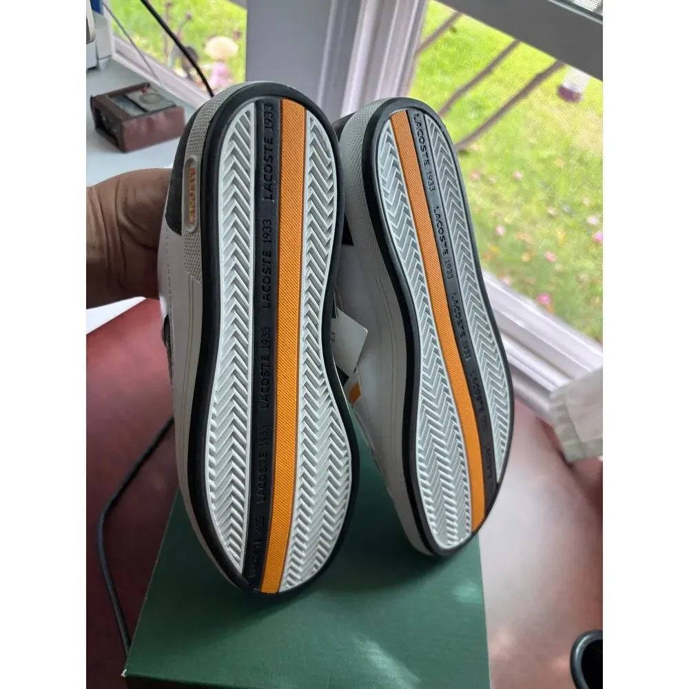 Lacoste Europa Boys White Leather Velcro Sneakers size 4